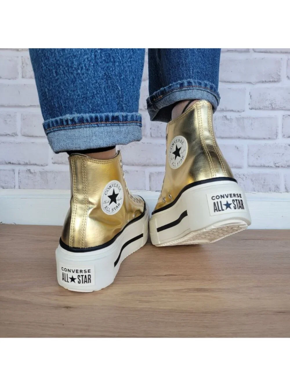 ⭐Converse Chuck Taylor Lift Double Stack Gold 11.5 Womens Shoes Sneakers A15164C